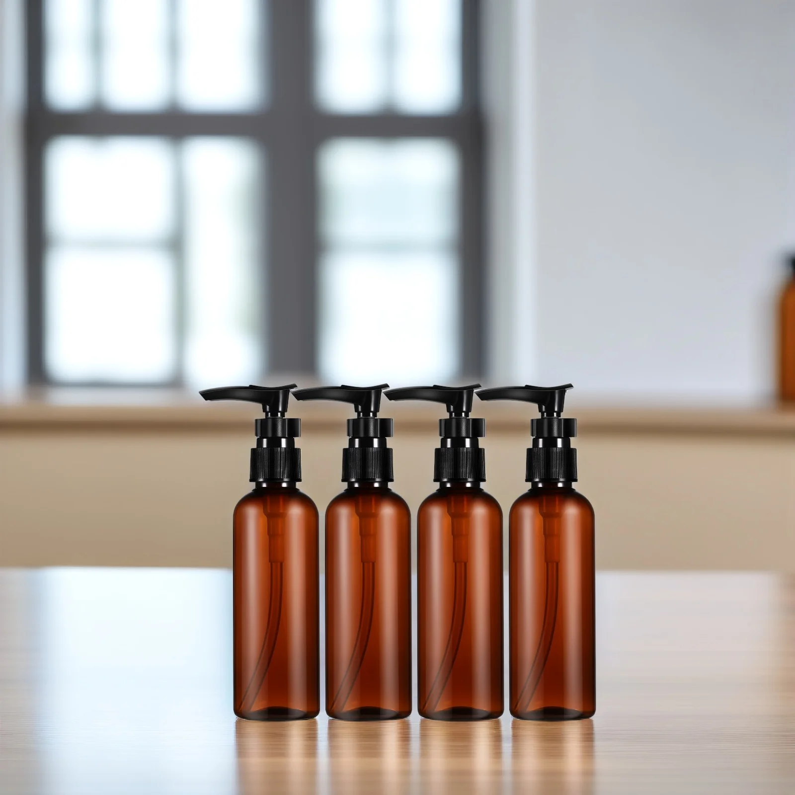 4 قطع من زجاجات مضخة السفر المقاومة للتسرب، حاويات توزيع بلاستيكية لمستحضرات التجميل وغسول الشامبو وتصميم سهل الحمل #2