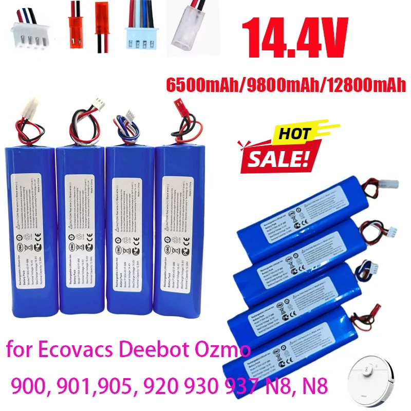

4S1P12800mAh Replacement Battery for Ecovacs Deebot Ozmo 900, 901,905, 920 930 937 N8, N8 Pro Li-Ion 14.4V High Capacity Battery