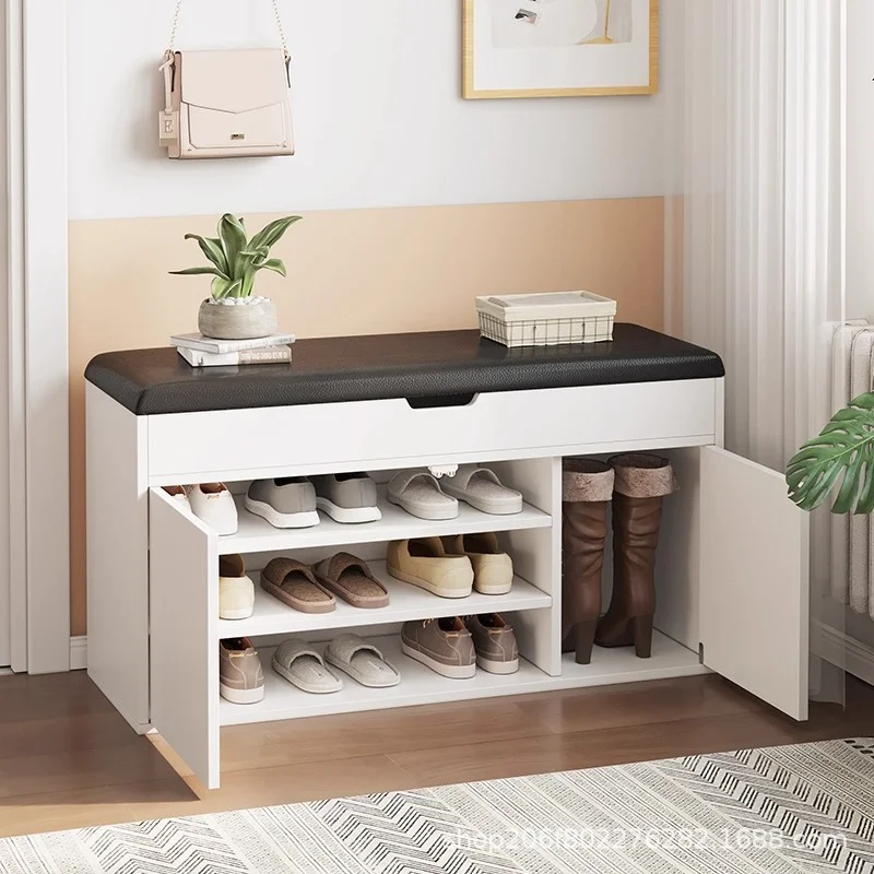 Multifunctional Shoe Bench Storage Stool, Entryway Hallway Organizer  Easy Assembly Modern Entry Bench for Living Room Bedroom