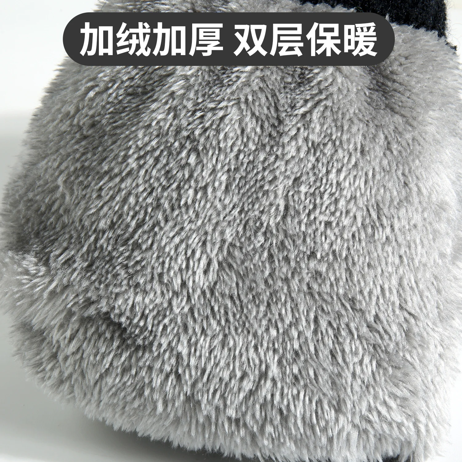 Men Winter Knit Gloves Double Layer Fleece Lined Touchscreen Thermal Warm Gloves for Outdoor Cycling Cold Protection