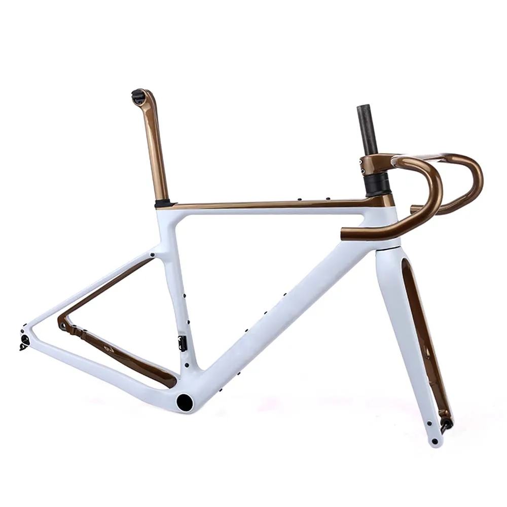 

T1000 Carbon Fiber Gravel Bicycle Frame Full Hidden Cable Road Bike Parts Max Tire 47C Two Truncation Color