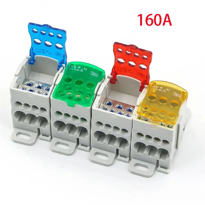 1PCS  UKK 160A One in multiple-out distribution box Din Rail Terminal Blocks Universal wire connector junction box waterproof