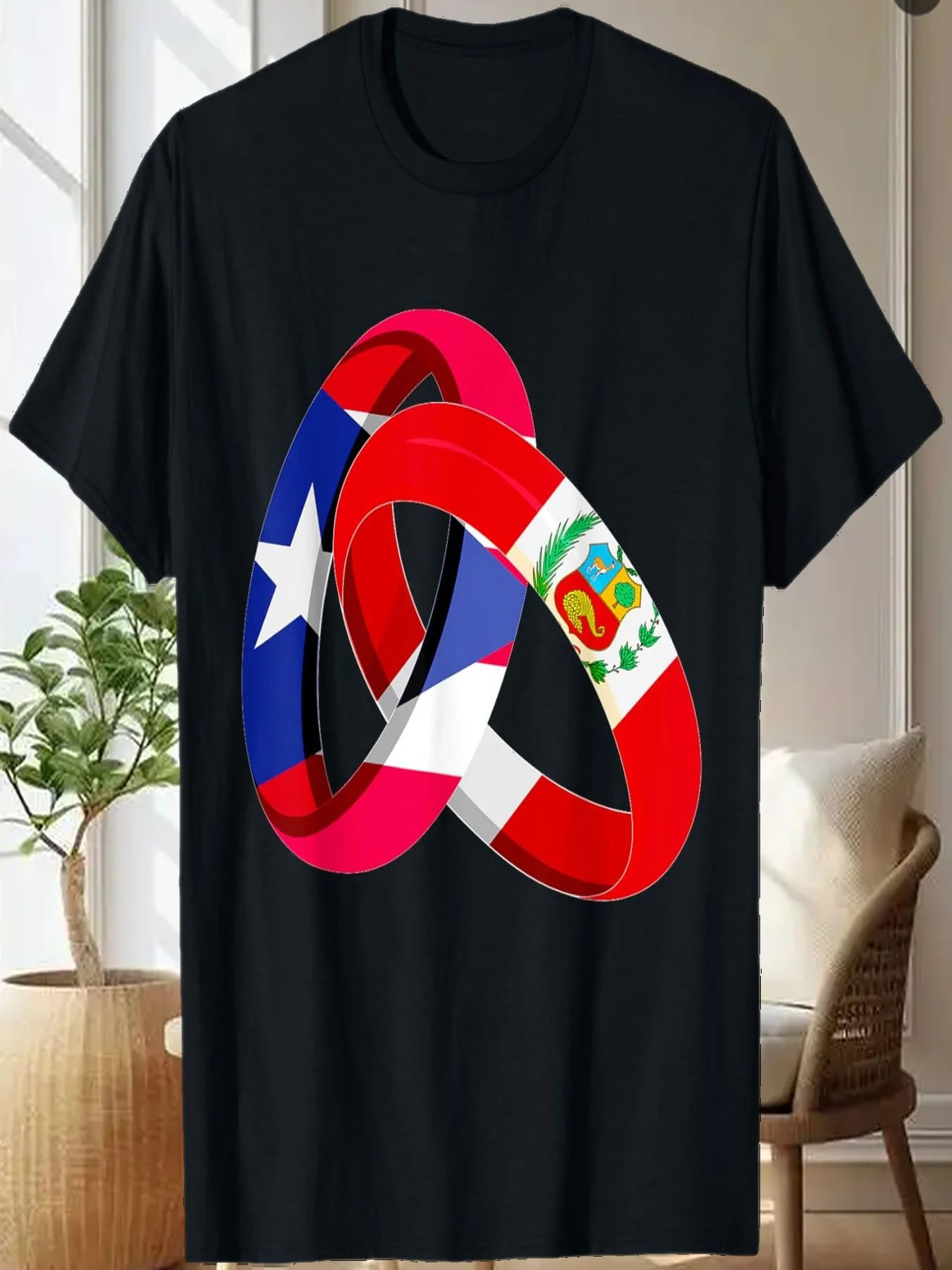 Puerto Rico Flagge Peru Grown Ring Ehe Hochzeit T-Shirt