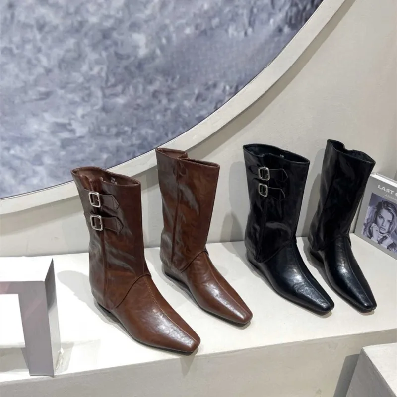 

2025 Simple Fashionable and High Quality Western Style Long Boots Women's Knight Boot Autumn Winter Leather High Heel Boots