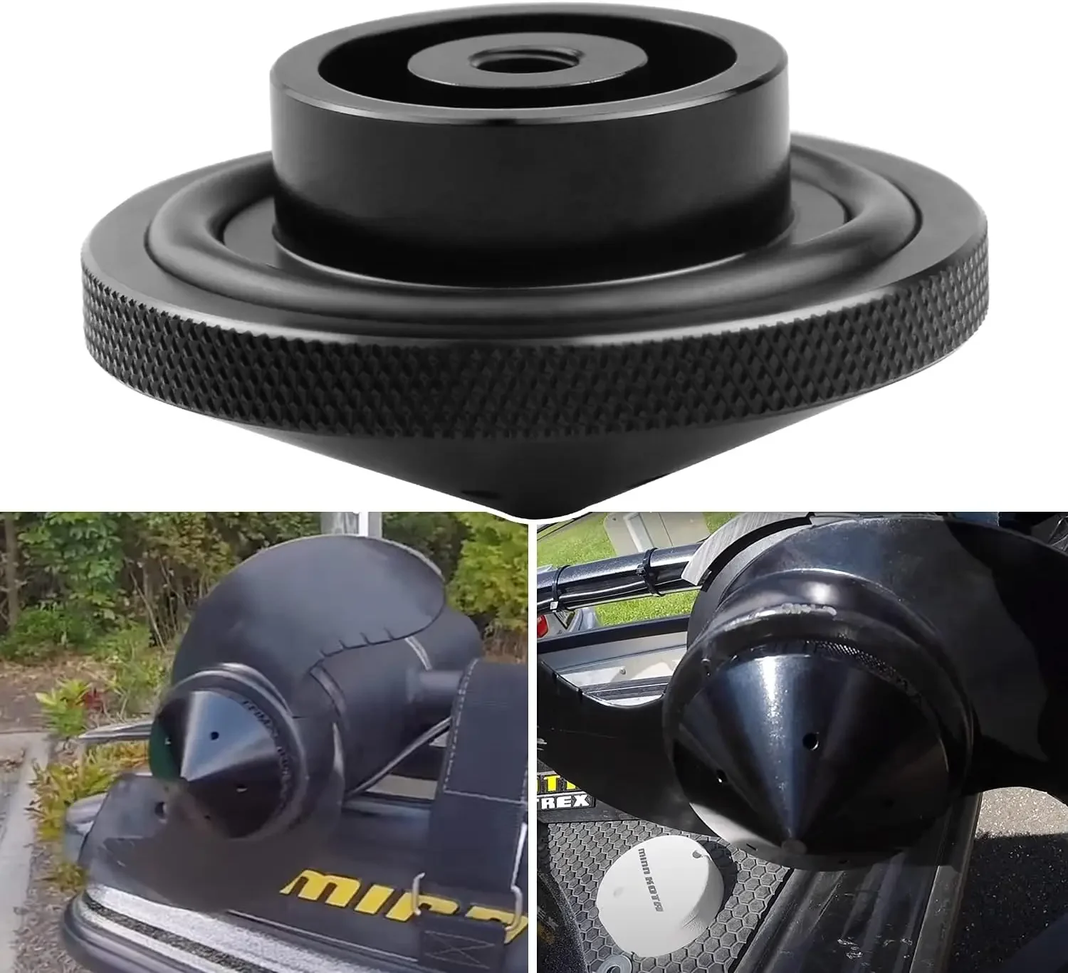 MinnKota Prop Nut 35-70lb CNC Aluminum, Reduce Noise/Vibration, Tool-Free Install & Cooling Port, Black