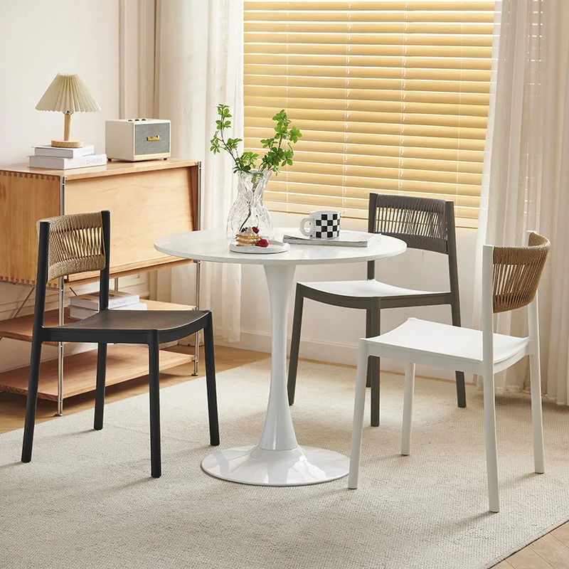 Nordic dining chair simple plastic chair thickened designer chair B & B chair stackable home creative back chair