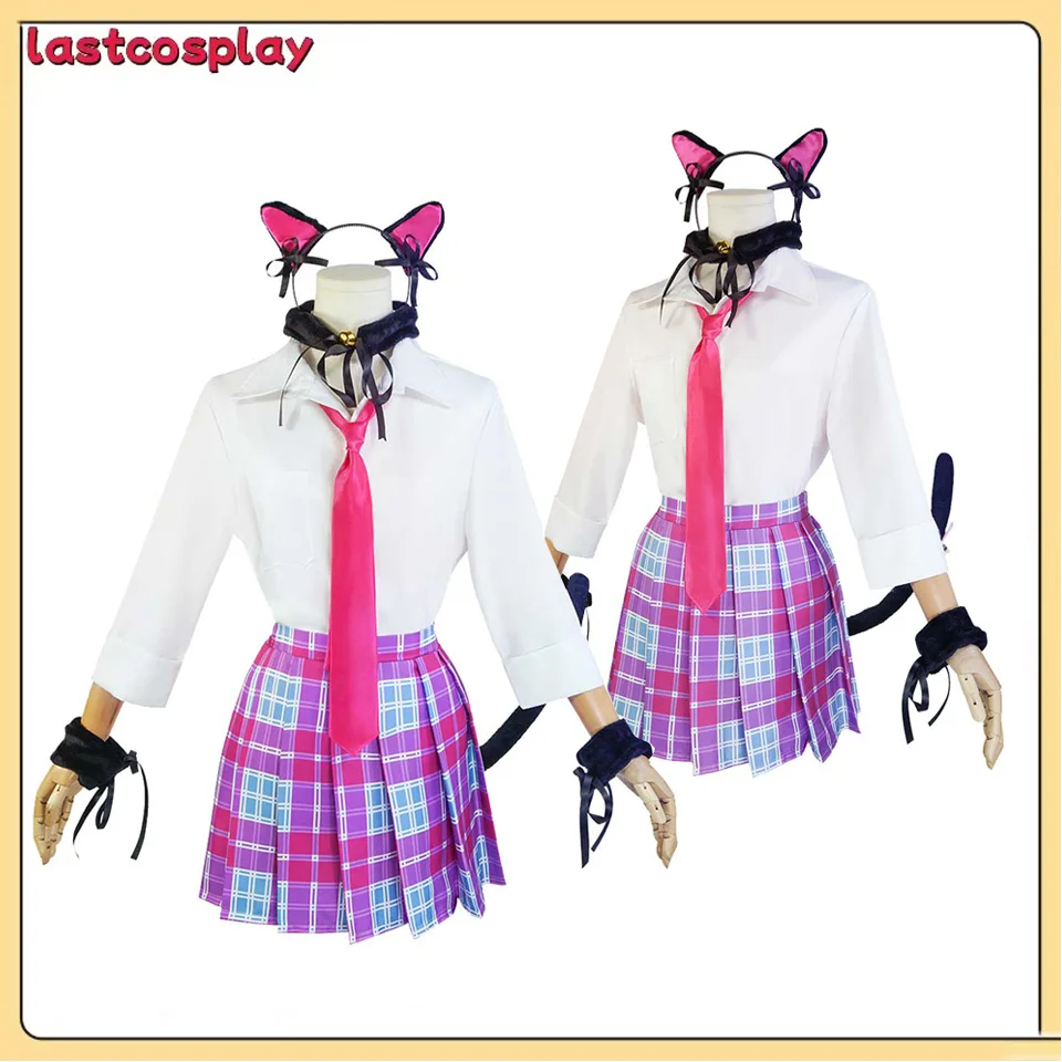 

Cat Girls Cosplay Kitagawa Marin Costume Anime Roleplay Shirt Skirt Tie Headband Outfits Halloween Carnival Disguise Party Suit