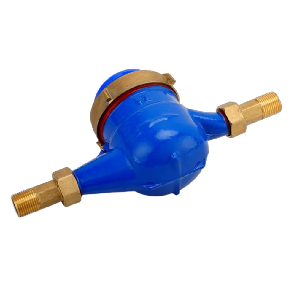 Dry Type Water Meter DN20 Copper Accuracy Clear Display Tempered Glass Dials Built In Filter Kit With Tape Connectors Gaskets