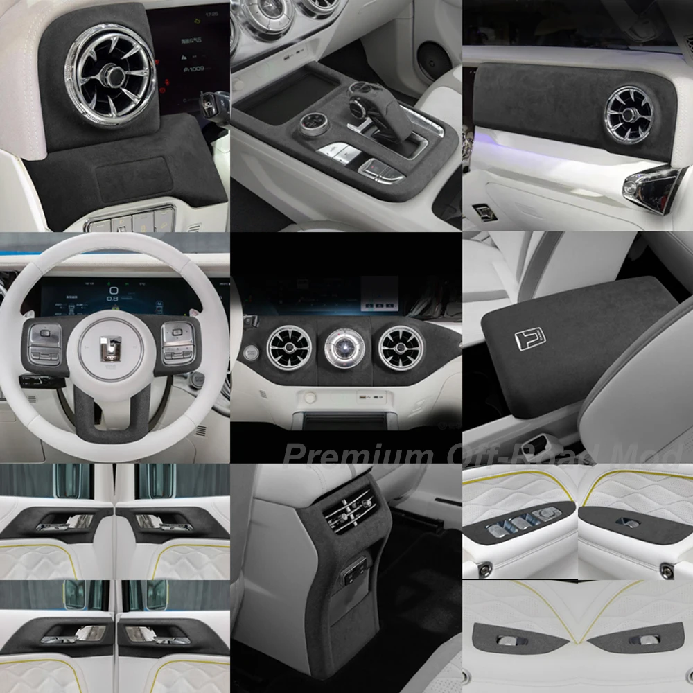 For 2021-2025 Tank 300 Cyber City Edition Pink Interior Modified Center Console Panel Mat, Armrest Box Cover, Door Handle