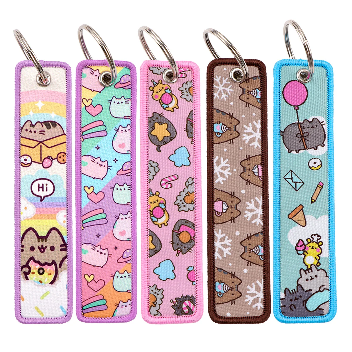 

Cute Cat Embroidery Key Fob Key Tag For Motorcycles Cars Backpack Keychain Fashion Keyring Gifts for Men Women Accessories