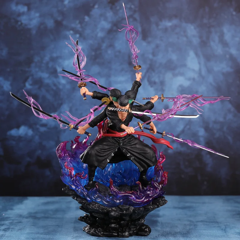 

One Piece Anime Figure 39CM Roronoa Zoro Ashura Three Heads And Six Arms Nine Sabres Flow Action Figure Toys Dolls Gifts