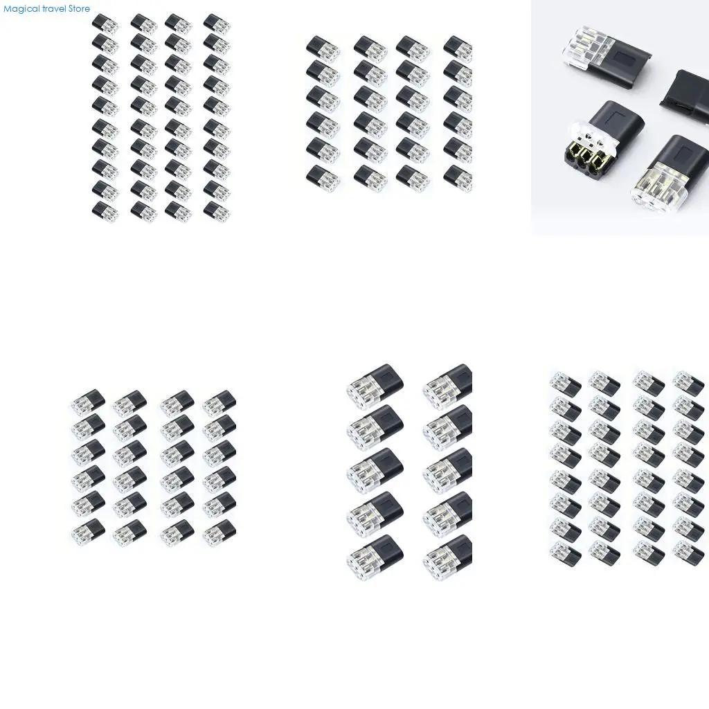 N2UB ABS Plastic LED Wire Connectors Easy Installation Terminals Block Connectors For 18-22AWG Electrical Cables