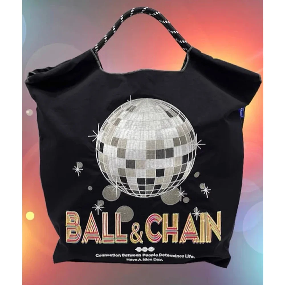 Disco Ball Embroidery Eco Bags Large Nylon Designer Bag Handbags Rope Handle Shoulder Bag Eco-friendly Shopper Purses Tote Hobo