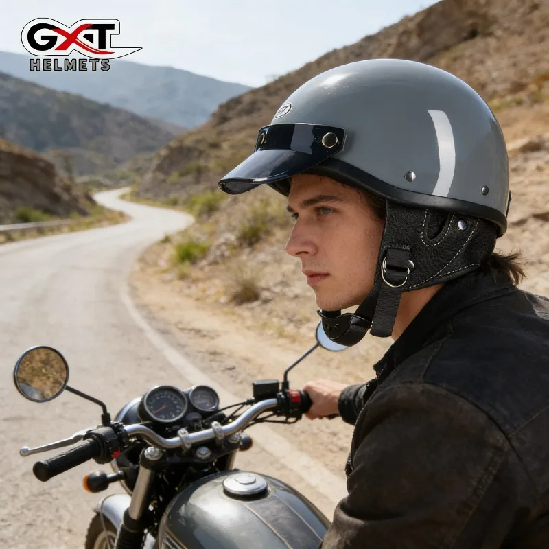 

Легкий ретро-мотоциклетный шлем, унисекс, в винтажном стиле, шлем для электроскутера и мотоцикла, capacete gxt