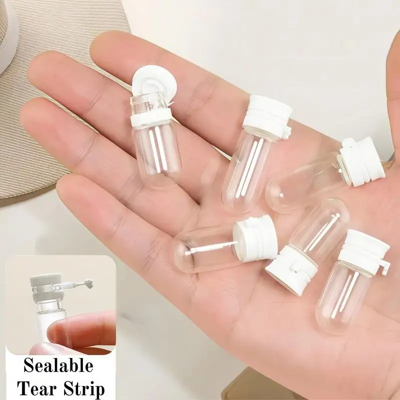 10 Mini-Reiseflaschen, auslaufsicher, tragbar, transparente Glasflaschen, geeignet für Make-up-Entferner, Serum, Einweg-Leerflasche – Detail 5