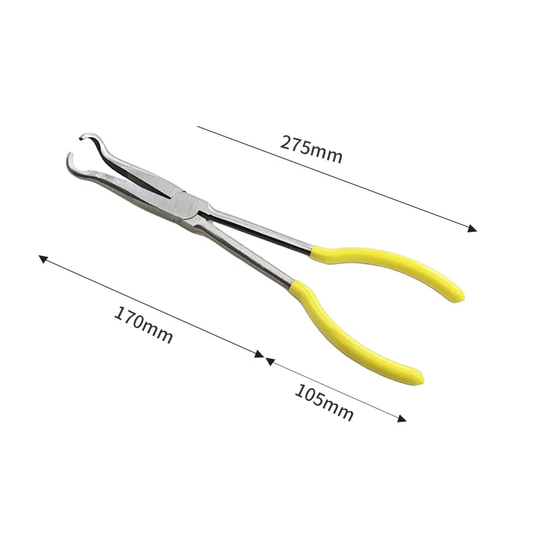 1PC 11inch Extra Long Nose Pliers Straight Bent Tip Spanner Clips Auto Hand Tool Removal Home Tool Mechanic Equipment Pliers