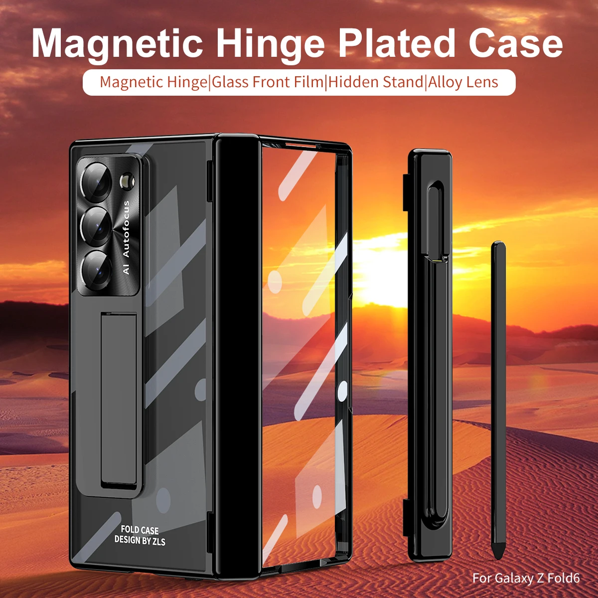 

Магнитный чехол с гальваническим покрытием для Samsung Galaxy Z Fold 5 6 4 3