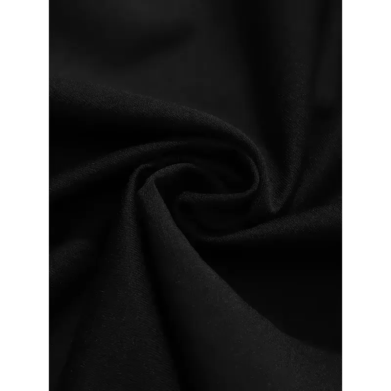 Men's Black American-Style-Lined Sweatpants, Autumn/Winter Thickened Heavyweight Scimitar Wide-Leg Athletic Casual Pants