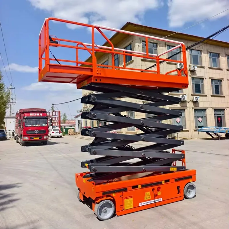 Customized Portable Electric Scissor Lift 4-22m High-altitude Lifting Work Platform Mobile Warehouse Use CE Certified Steel 80-1