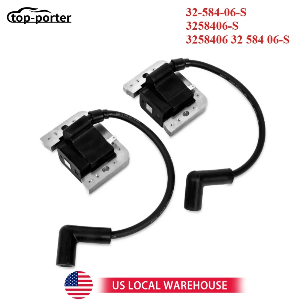 

2 шт. катушка зажигания для двигателей Kohler KT, ZT для двигателя газонокосилки Kohler серии 7000 32-584-06-S 3258406-S 3258406 32 584 06-S