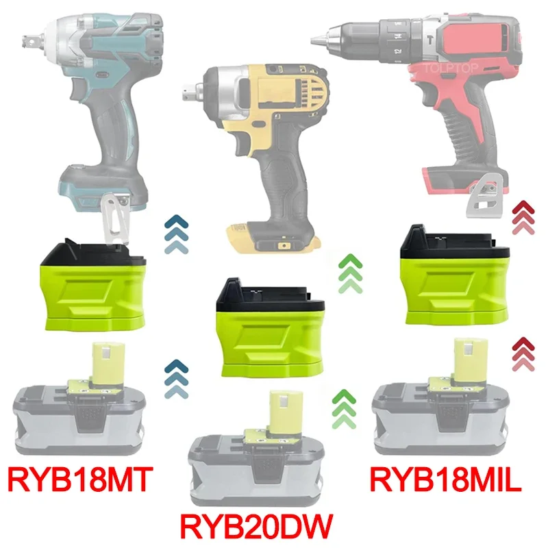 Battery Adapter Converter For Ryobi 18V Battery Convert to For Makita/Dewalt/Milwaukee 18V 20V Li-ion Battery Power Tools Use