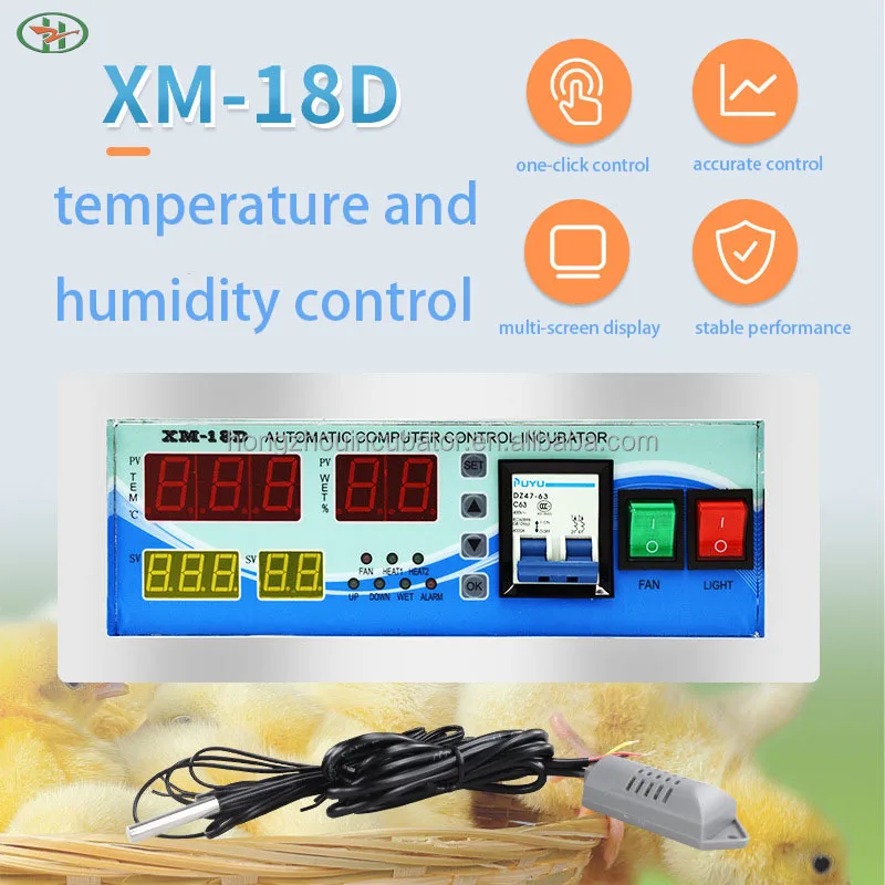 Coofull XM18D XM-18D Digital Multifunction Controller Temperature Humidity Incubator for Chicken Egg Hatching Automatic Hatchery