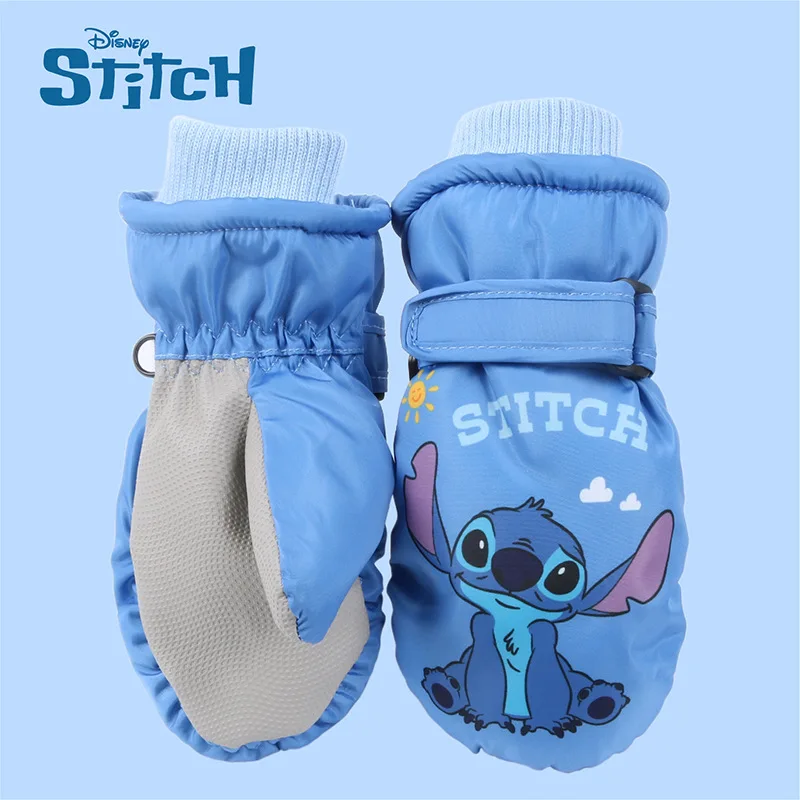 

Kawaii Disney Stitch Children's Ski Gloves Cute Boys' Cold resistant and Velvet Warm Gloves Girls Playing with Snow Girl Gift