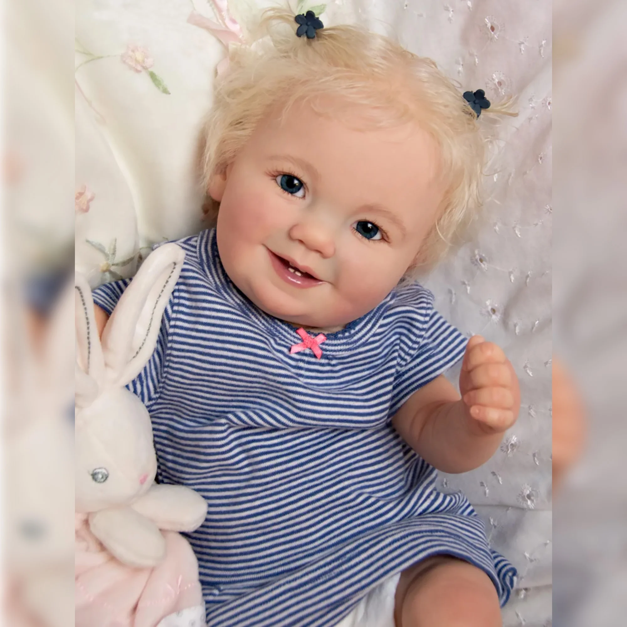 

20" Cute Emilia Bebe Reborn Dolls 3D Painted Baby Doll With Rooted Hair Toys For Kid's Gift Muñecas Para Niñas