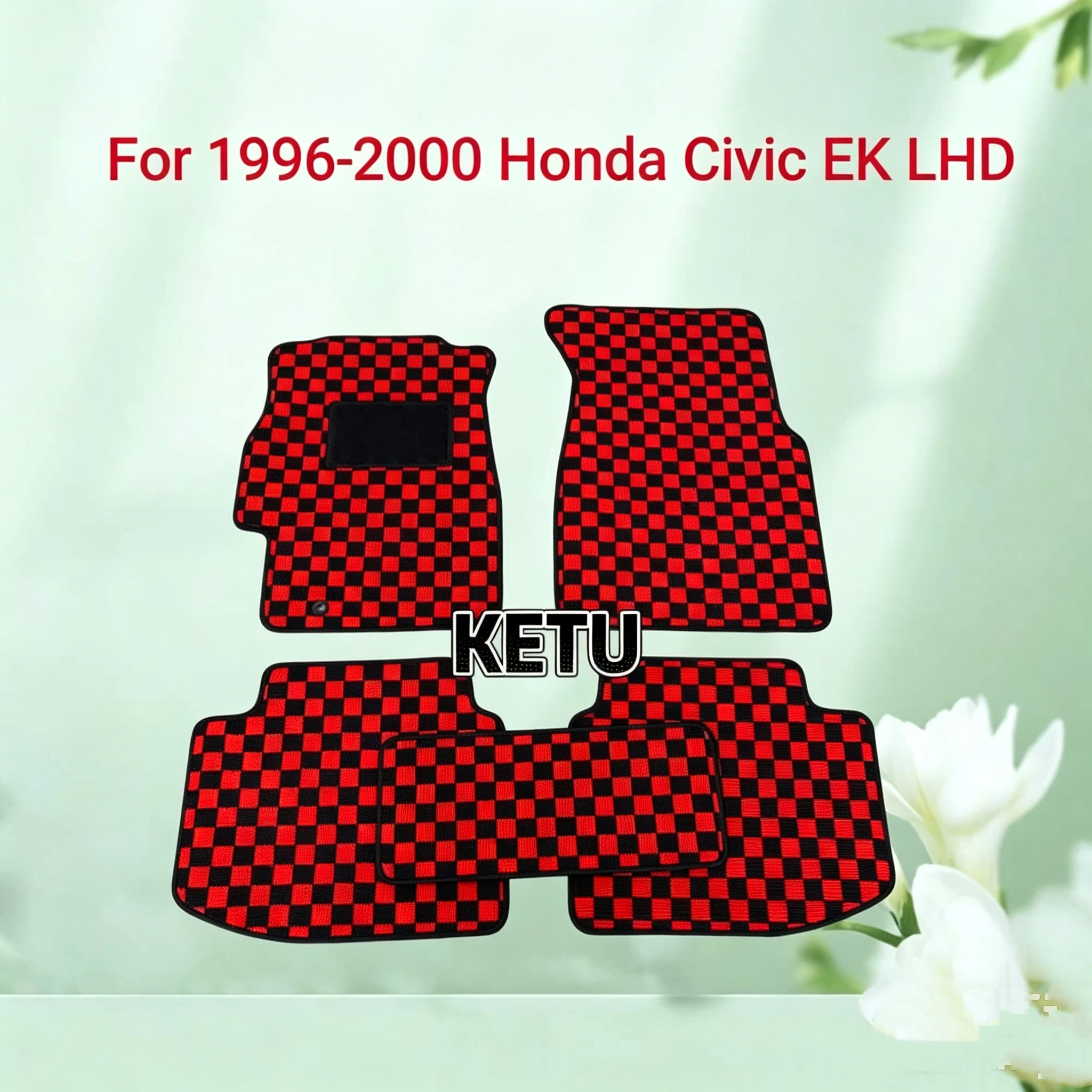 For 1996‑2000 Honda Civic EK LHD Custom Fit Checkerboard Car Floor Mats All‑Weather Protection