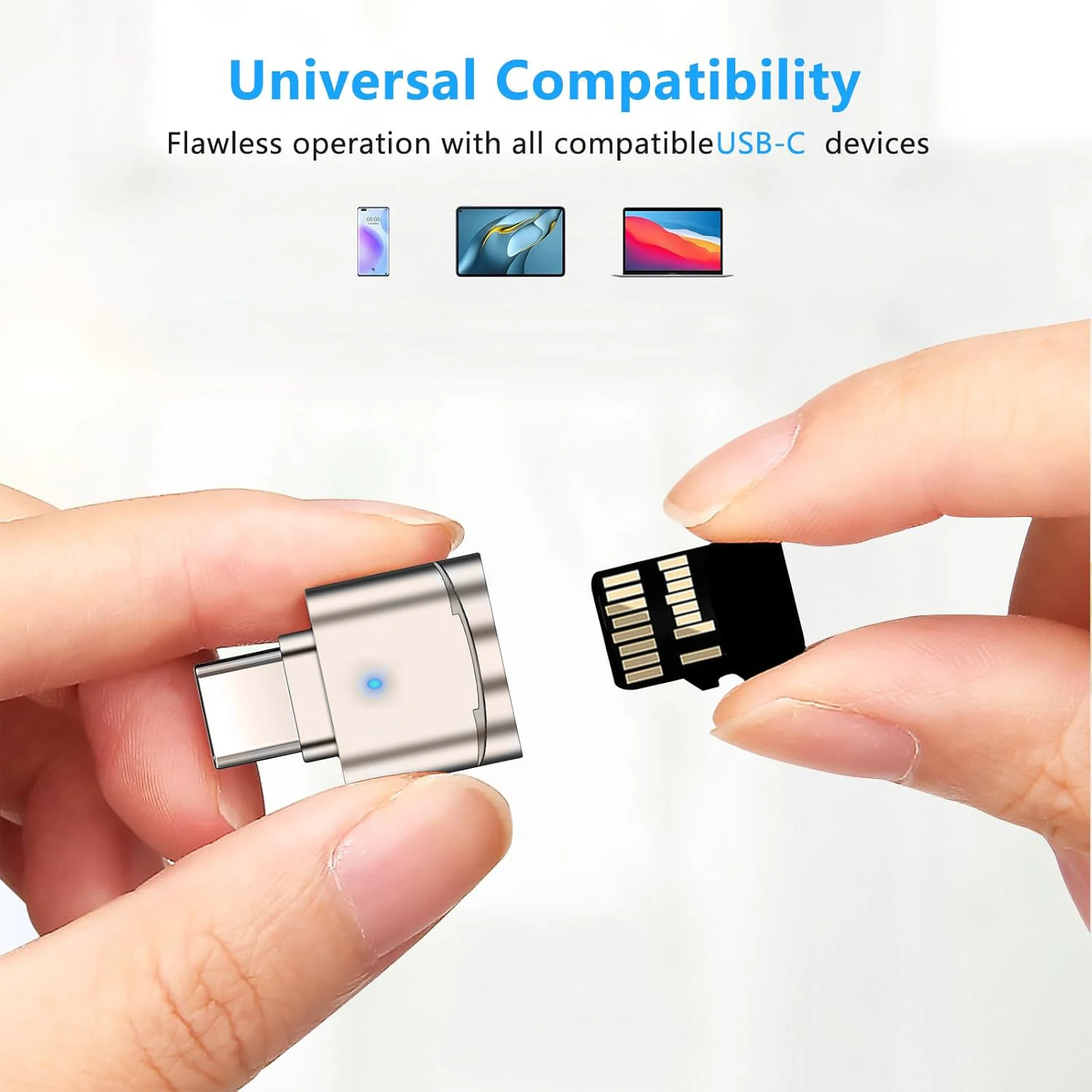 Type C Card Reader USB C To TF Card Memory Reading High-speed Transfer Cardreader Support OTG for Laptop, MacBook, Galaxy