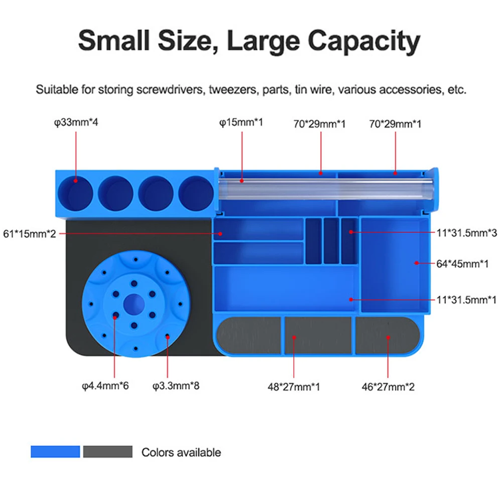 RELIFE RL-001H Multi-function Rotating Storage Box for Mobile Phone Tablet Repair Screwdriver Tin Wire Pliers Storage Box Tool