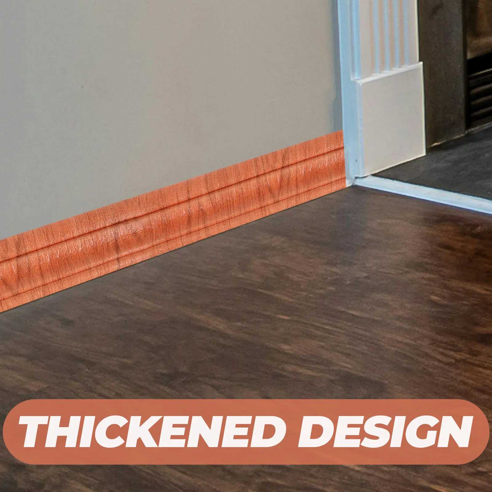 Self Adhesive Thickened Baseboard Strip Pe Foam Wall Trim Skirting Border Home Office Wall Decal Easy Install Removable Without