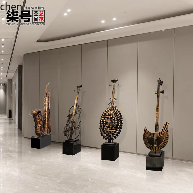 

YFY Metal Abstract Violin Instrument High-End Ornament Hotel Lobby Living Room Entrance Floor Large Display