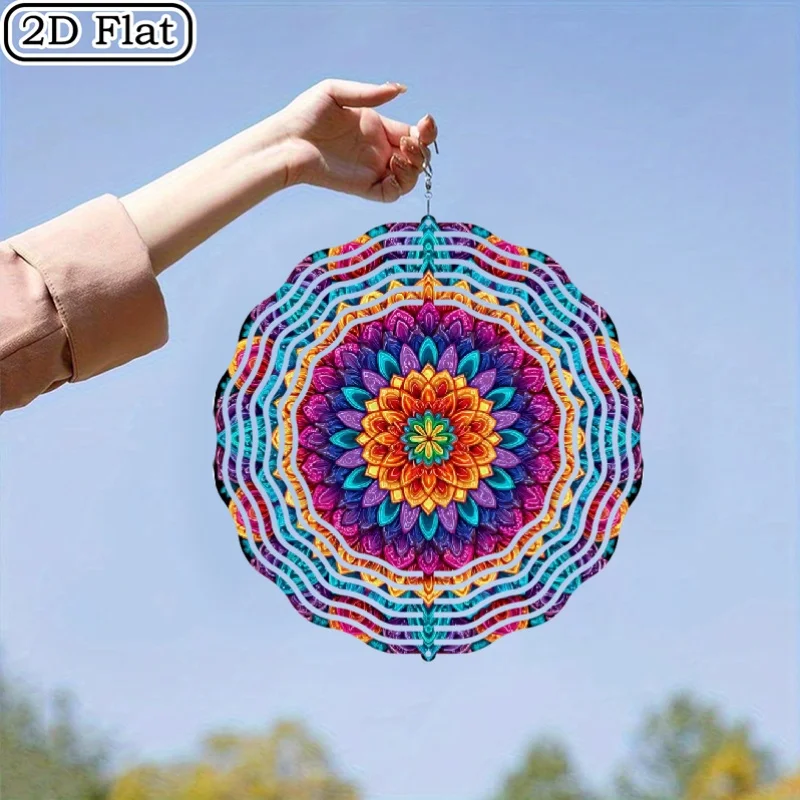 1pc Metal Mandala Wind-Powered Spinning Decoration Suitable for Indoor/Outdoor - Meditation Decor, Greenhouse Gift, for Garden