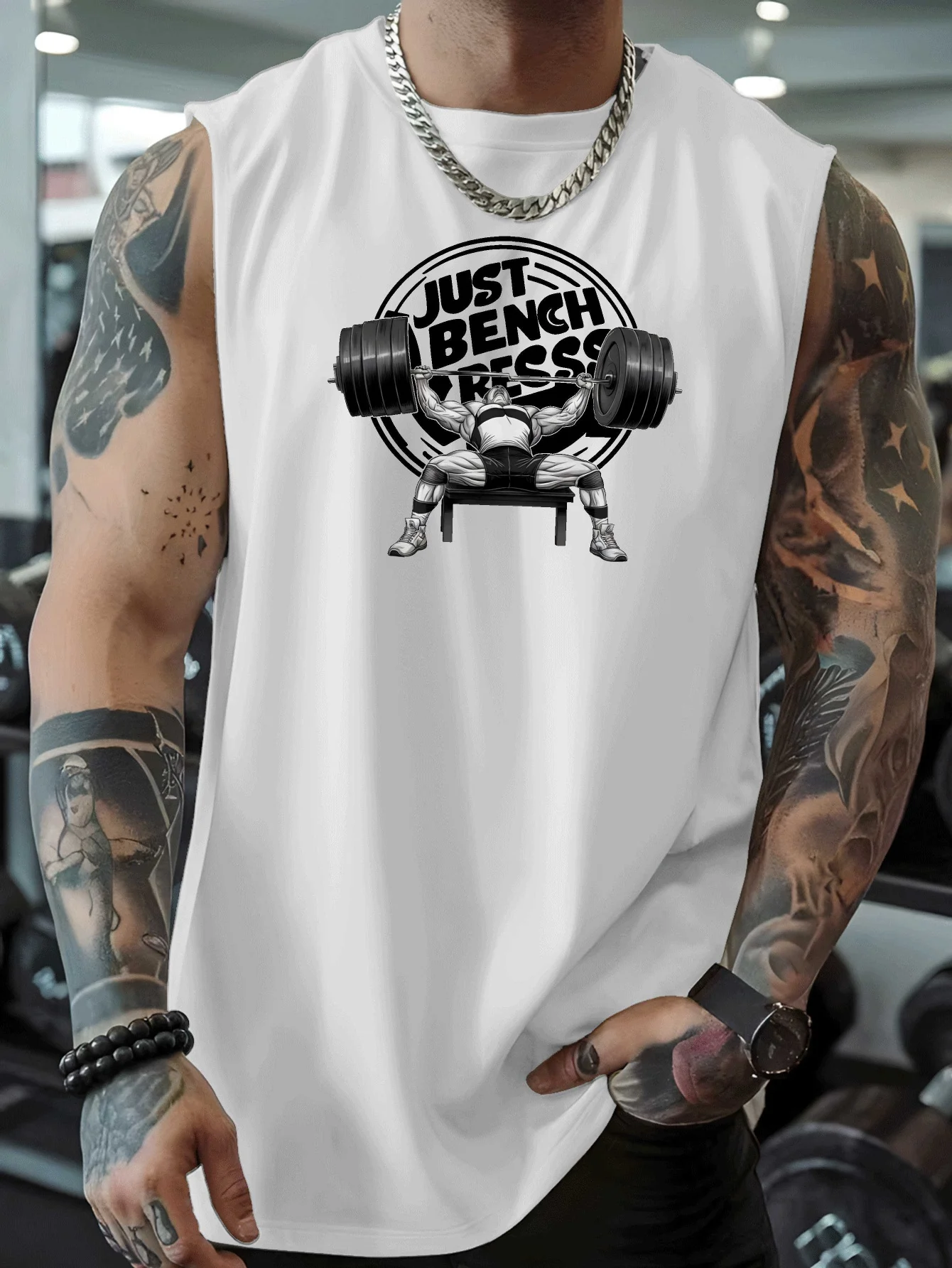 

Printed men's sports vest, plush summer casual comfortable sleeveless vest