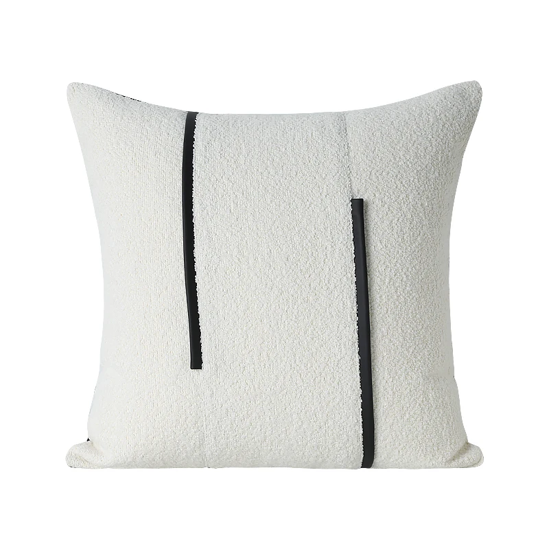 Homestay living room pillow black and white plush stitching pillow home bedroom sofa cushion car cushion pillowcase