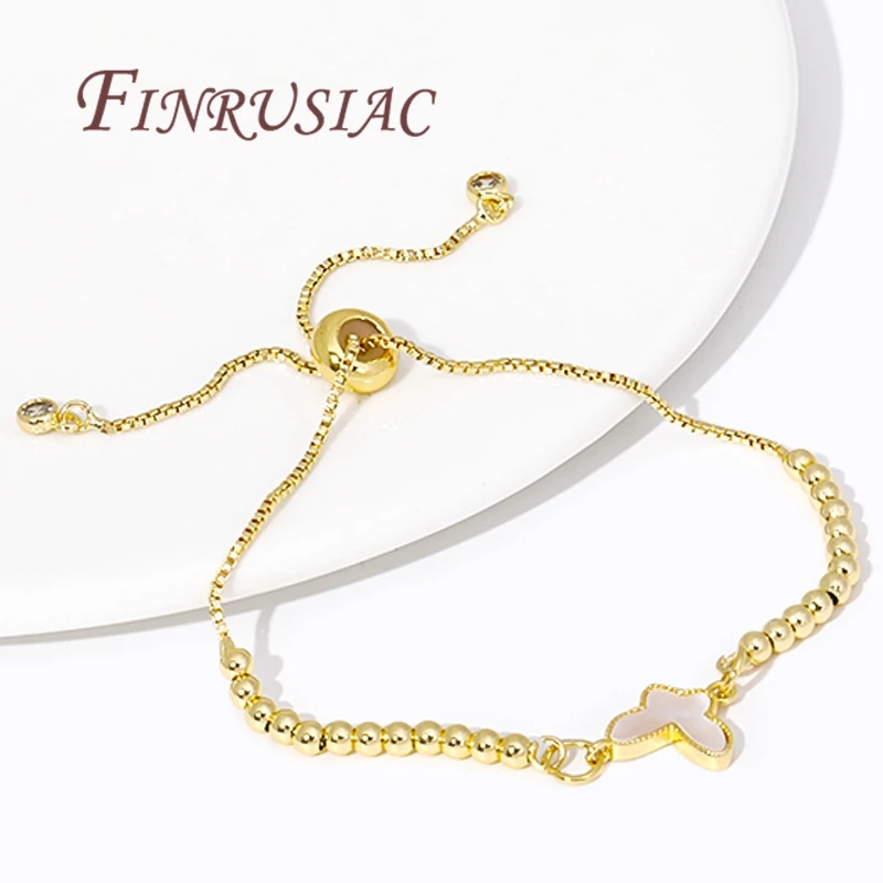 Adjustable Bracelet Chain 18K Gold Plated Half-finished Bracelet With Rubber Stopper Beads,Jewelry Making DIY Necklace Findings