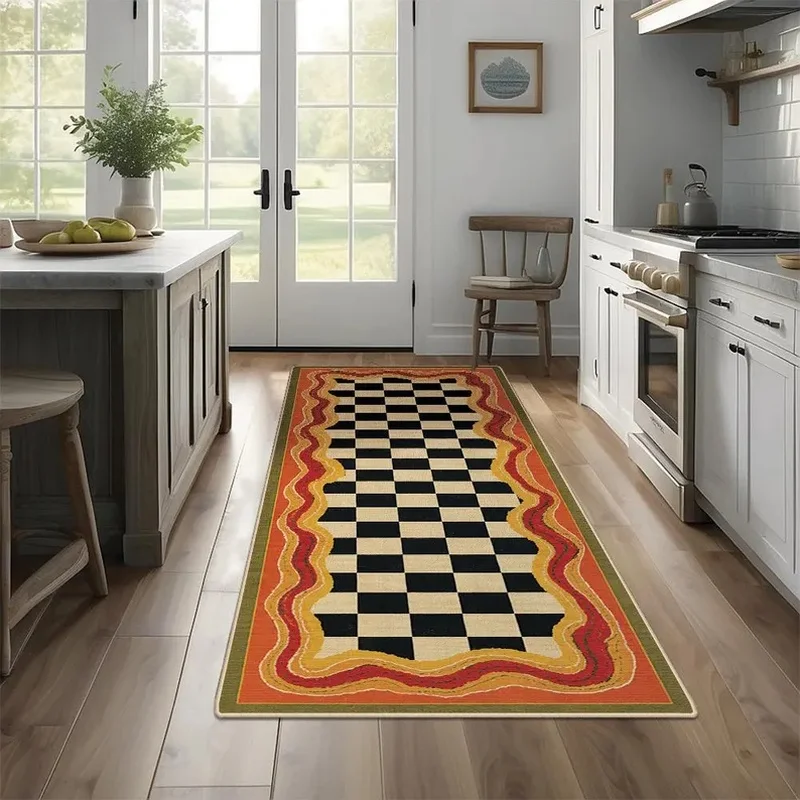 VIKAMA Colorful Spice Runner Rug Set, Non-Slip Washable Kitchen Mat, Low-Pile Pet Friendly Floor Mat for Entry Hallway