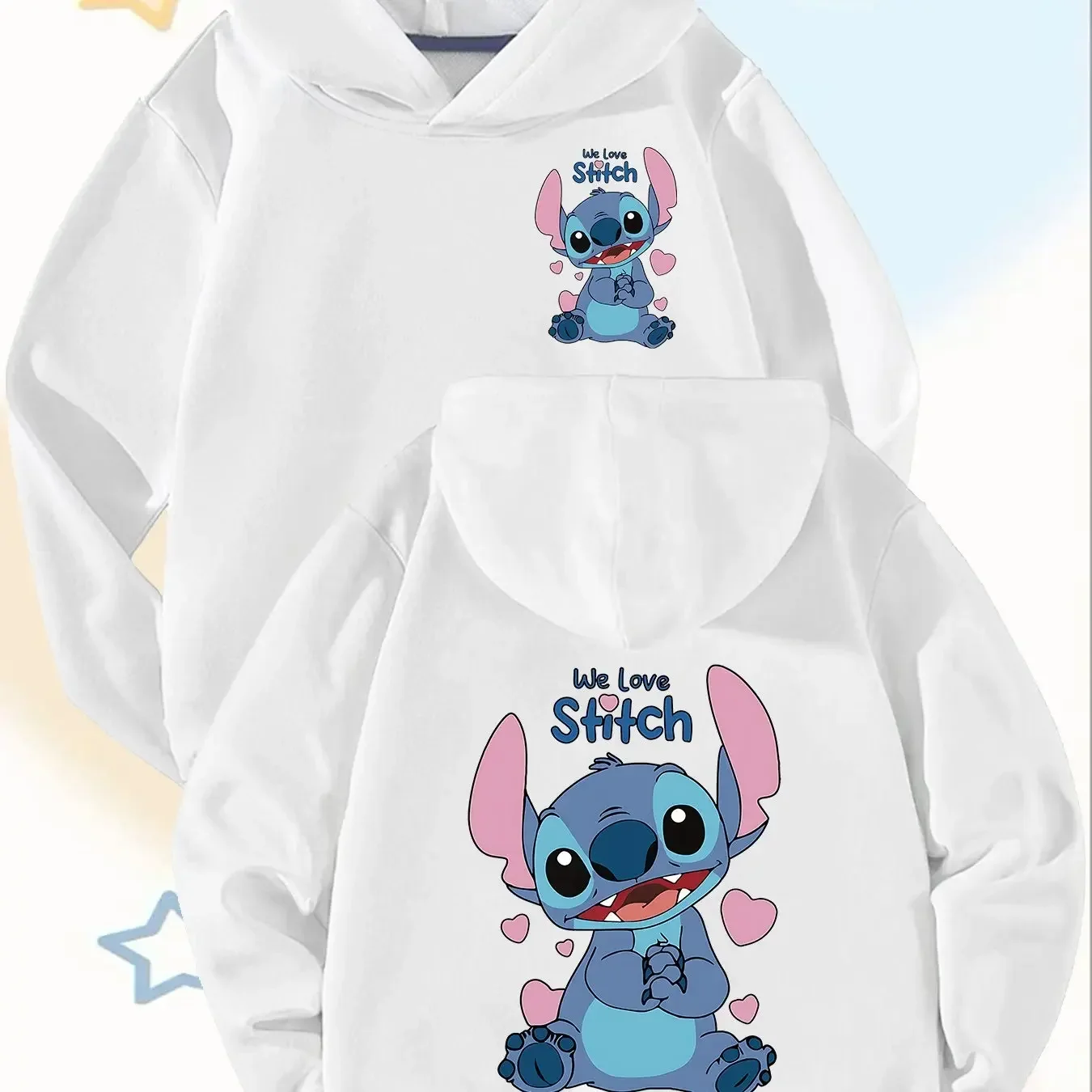 سويت شيرت بقلنسوة للأطفال من ديزني على الوجهين بنمط الخياطة، بلوفر ناعم بأكمام طويلة، زي الهالوين وعيد الميلاد #3