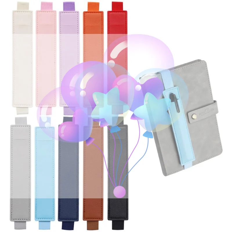 

PU Leather Elastic Notebook Band Holders Adjustable Pen Sleeve Pencil Pouch Holder Strap For Notebook Binder