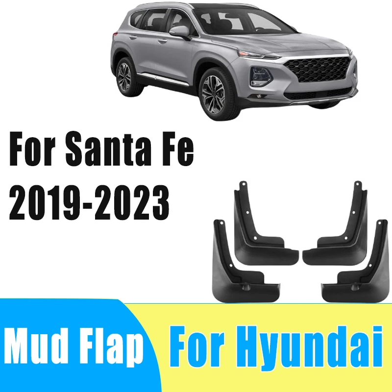 

4pcs Automotive Tire Mudguard Waterproof Prevent Mud Splashing Car Mud Flap Fender Trim Accessory For Hyundai Santa Fe 2019-2023