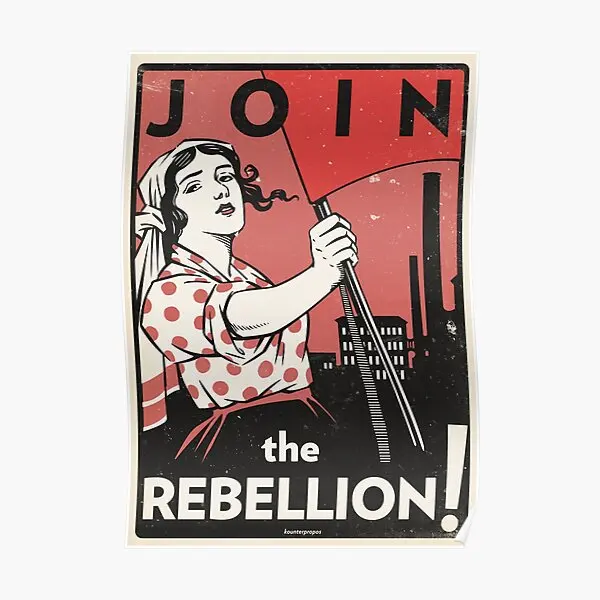 Join The Rebellion Vector Recreation  Poster Decor Wall Vintage Mural Art Decoration Painting Print Home Funny Modern No Frame