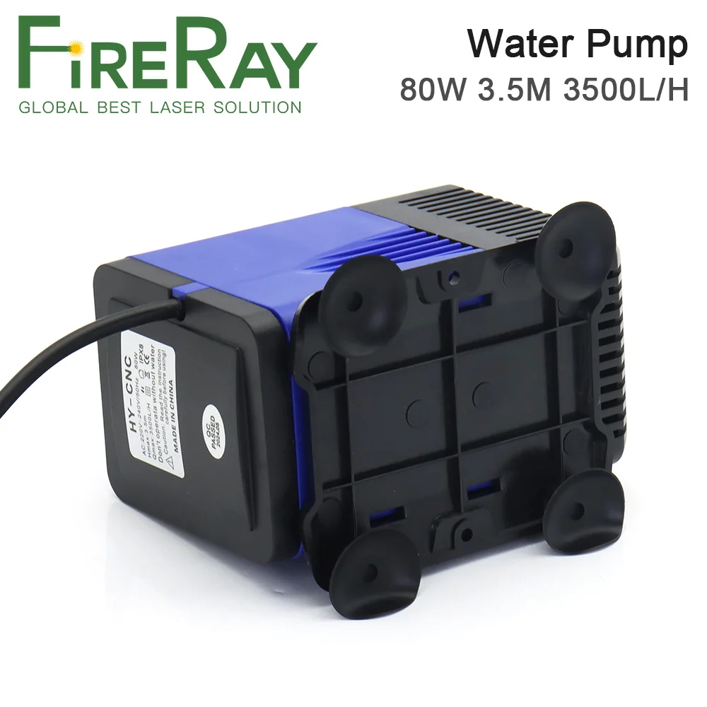 Fireray Submersible Water Pump 80W 3.5M 3500L/H IPX8 220V for CO2 Laser Engraving Cutting Machine
