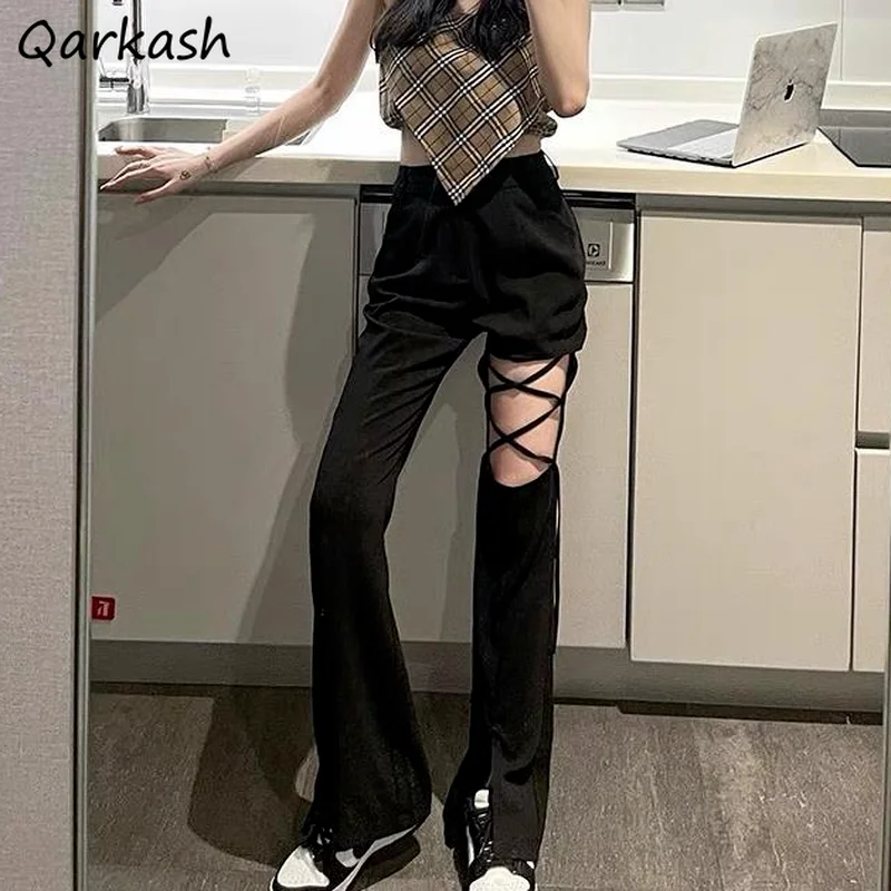 

Джинсы женские осенние сексуальные с вырезами в стиле BF шикарные однотонные уличные модные джинсовые джинсы простые в стиле ампир универсальные винтажные женские