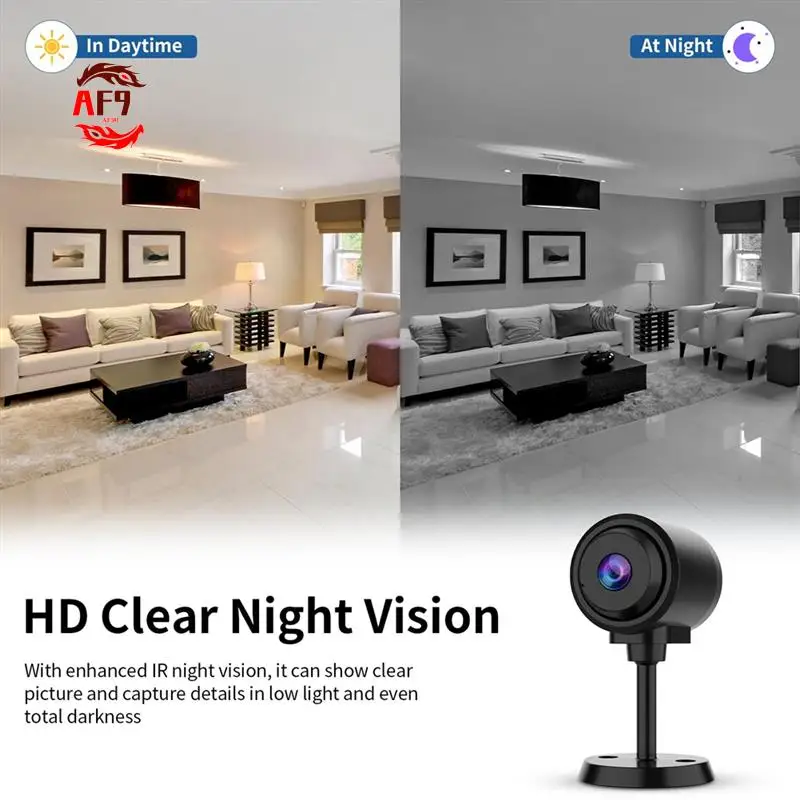 

AF90-Tiny Camera For Home Security 1Pcs, 2.4Ghz Wifi Portable Battery Operated Camera With IR Night Vision, Human Detection