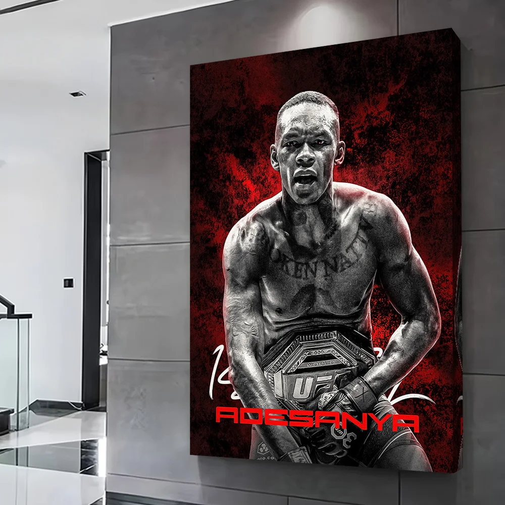 Israel Adesanya Boxer Champion Printing Poster Customizable Pictures Wall Art Canvas Painting for Modern Home Decoration Room
