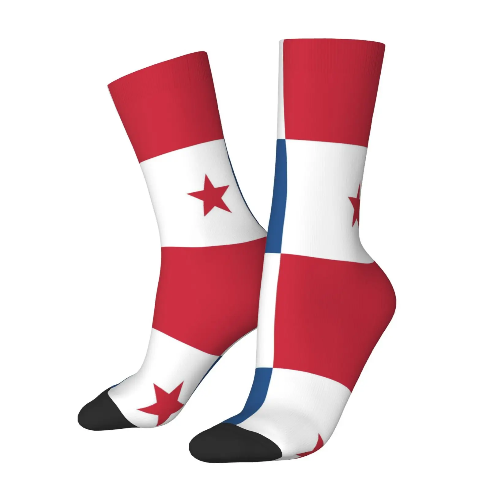 

Flag of Panama Patterning Polyester Mid Calf Socks Men Women Lightweight Quick Dry Casual Sports Anti Odor Solid Socks