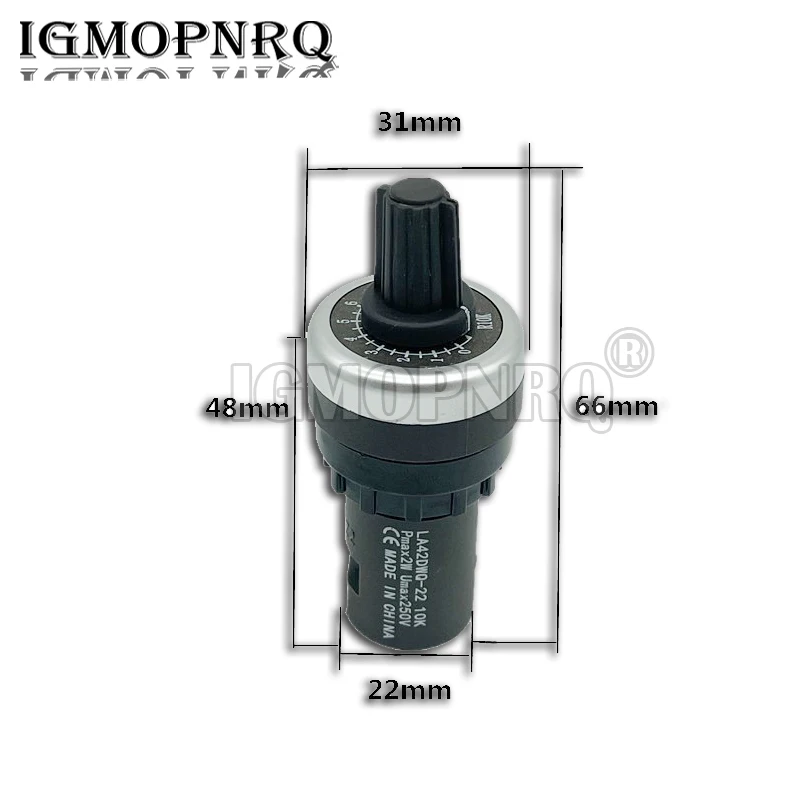 1PCS LA42DWQ-22 1K 2K 5K 10K 22mm Diameter Pots Rotary Potentiometer Converter Governor Inverter Resistance Switch 20K 50K 100K