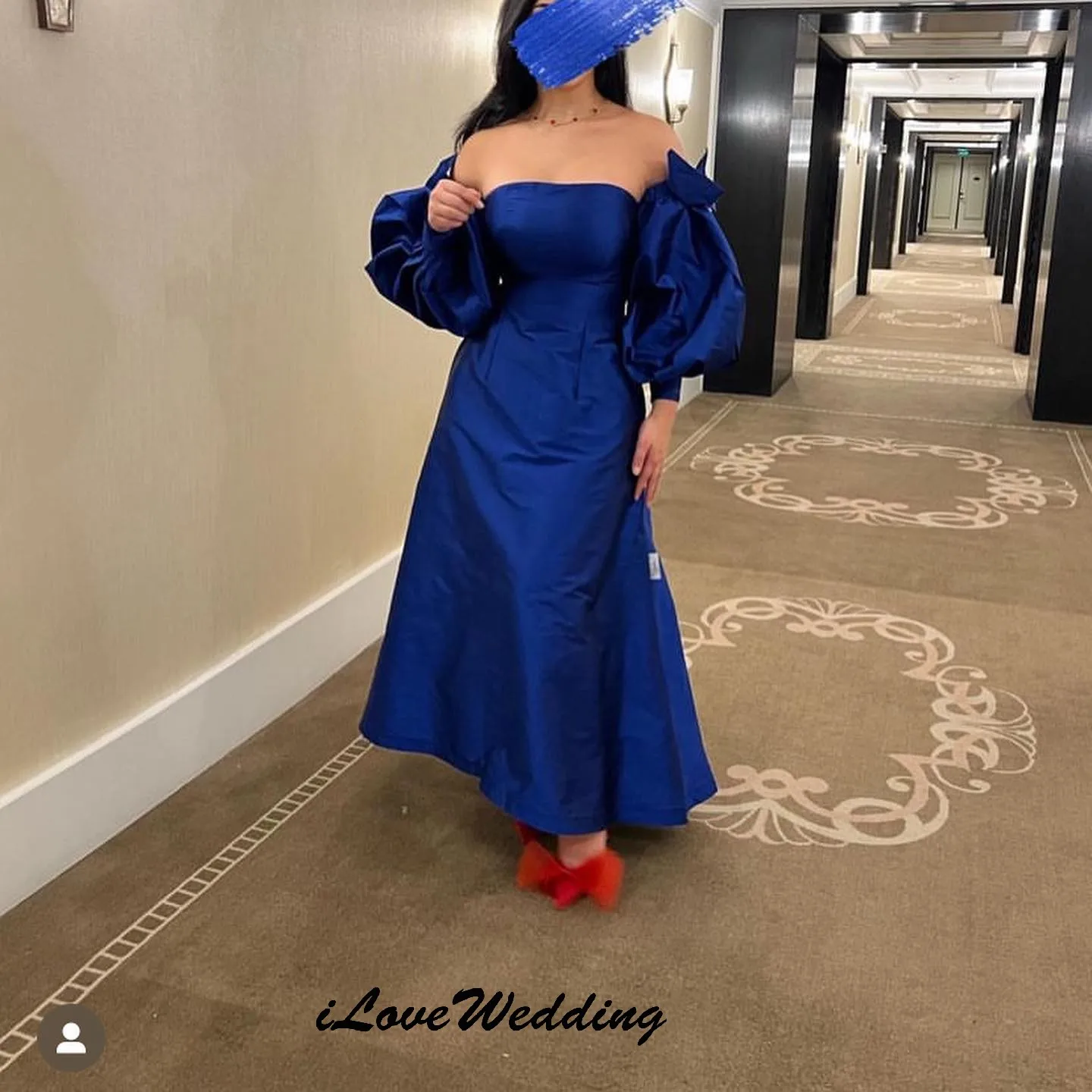 

Prom Dresses 2025 Klein Wedding Party Dress Strapless Satin A-Line Elegant Puff Sleeve Evening Dresses Open Back Sexy Customized