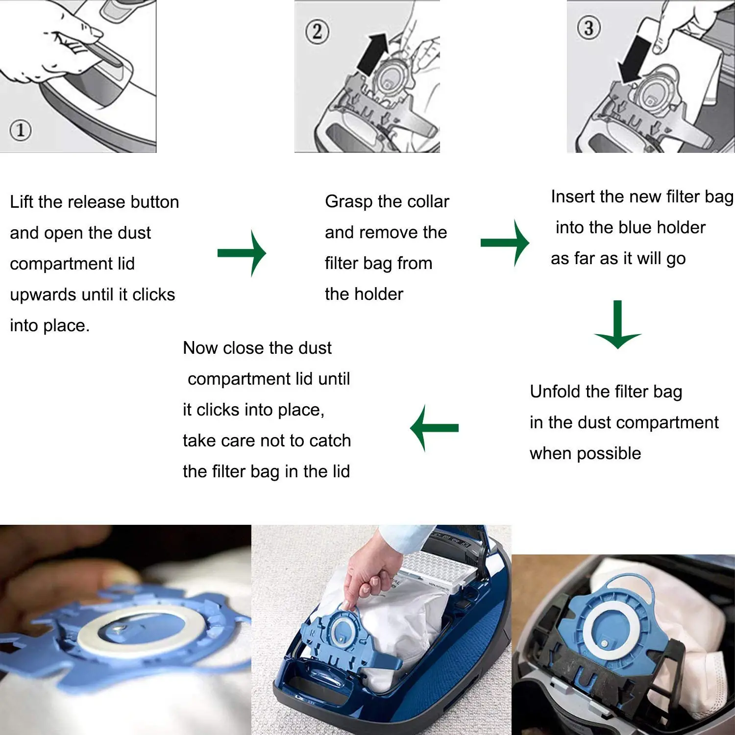 مكنسة كهربائية نظيفة الهواء GN ، أكياس غبار ثلاثية الأبعاد ، استبدال جزء لـ GN ، كيس غبار ، 15: